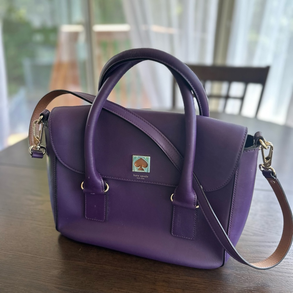 Kate Spade Purple leather satchel with dust bag - Excellent condition
